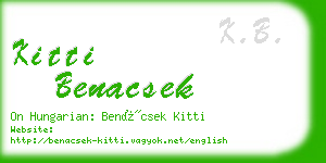 kitti benacsek business card